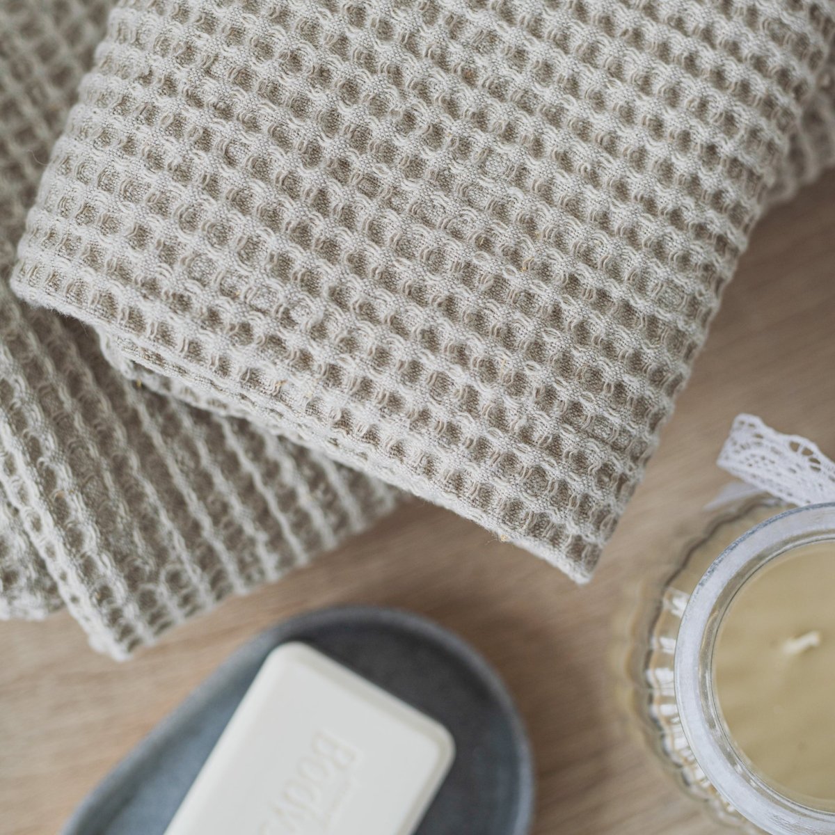 Waffle Weave Bath Towel - Large 100x135cm (39.3x53.1") - RIMALINUM